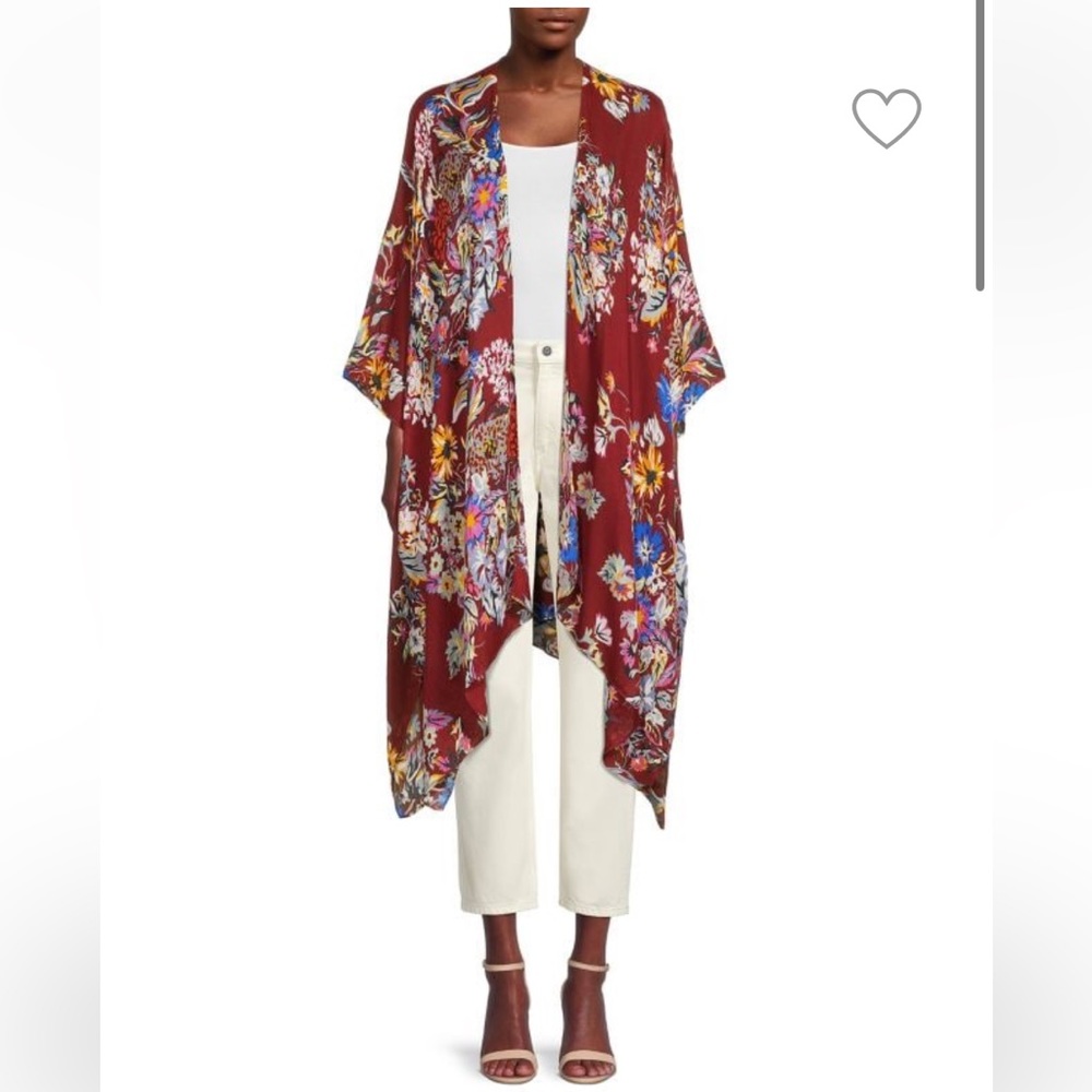 Saachi Red Floral Kimono OSFM